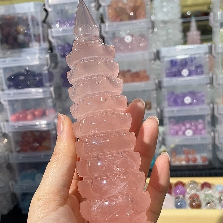 水晶未镶嵌珠宝半成品文昌塔高度16.5厘米