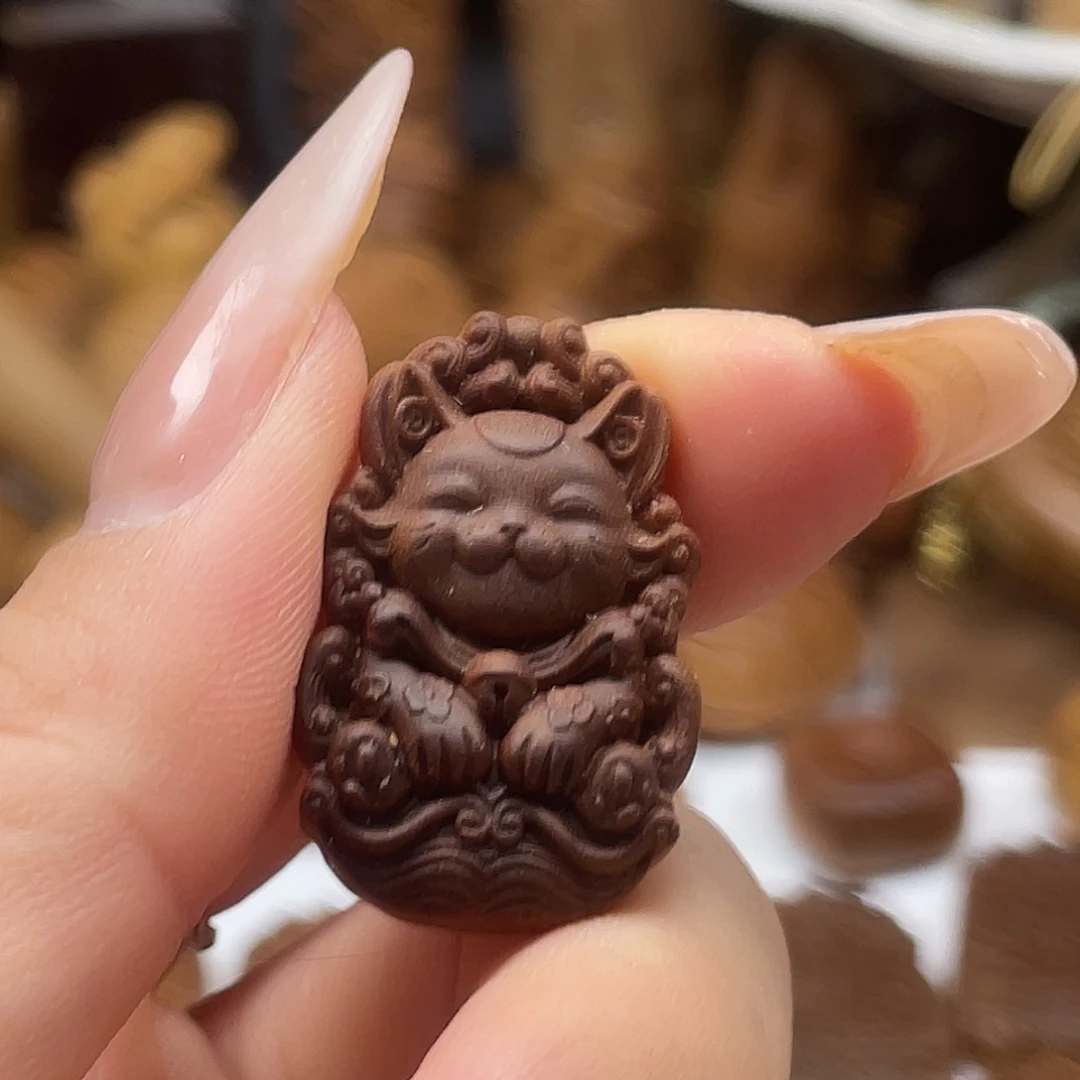 檀香木招财猫老山檀香