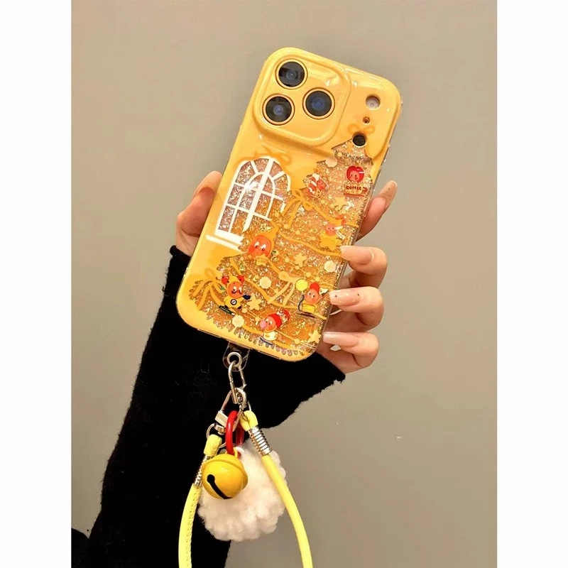 闪粉圣诞树星星人适用iphone17promax苹果16pro手机壳15手绳14新