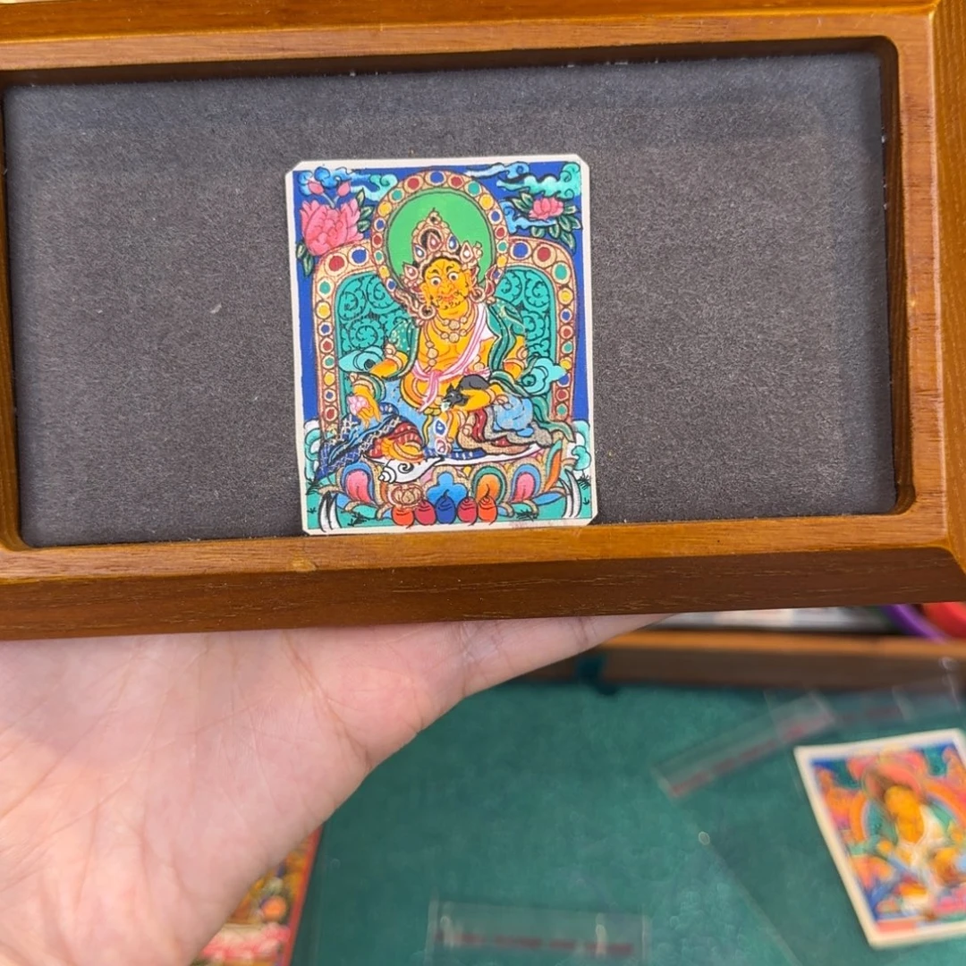 吊坠云殊甄选纯手绘唐卡-黄财神