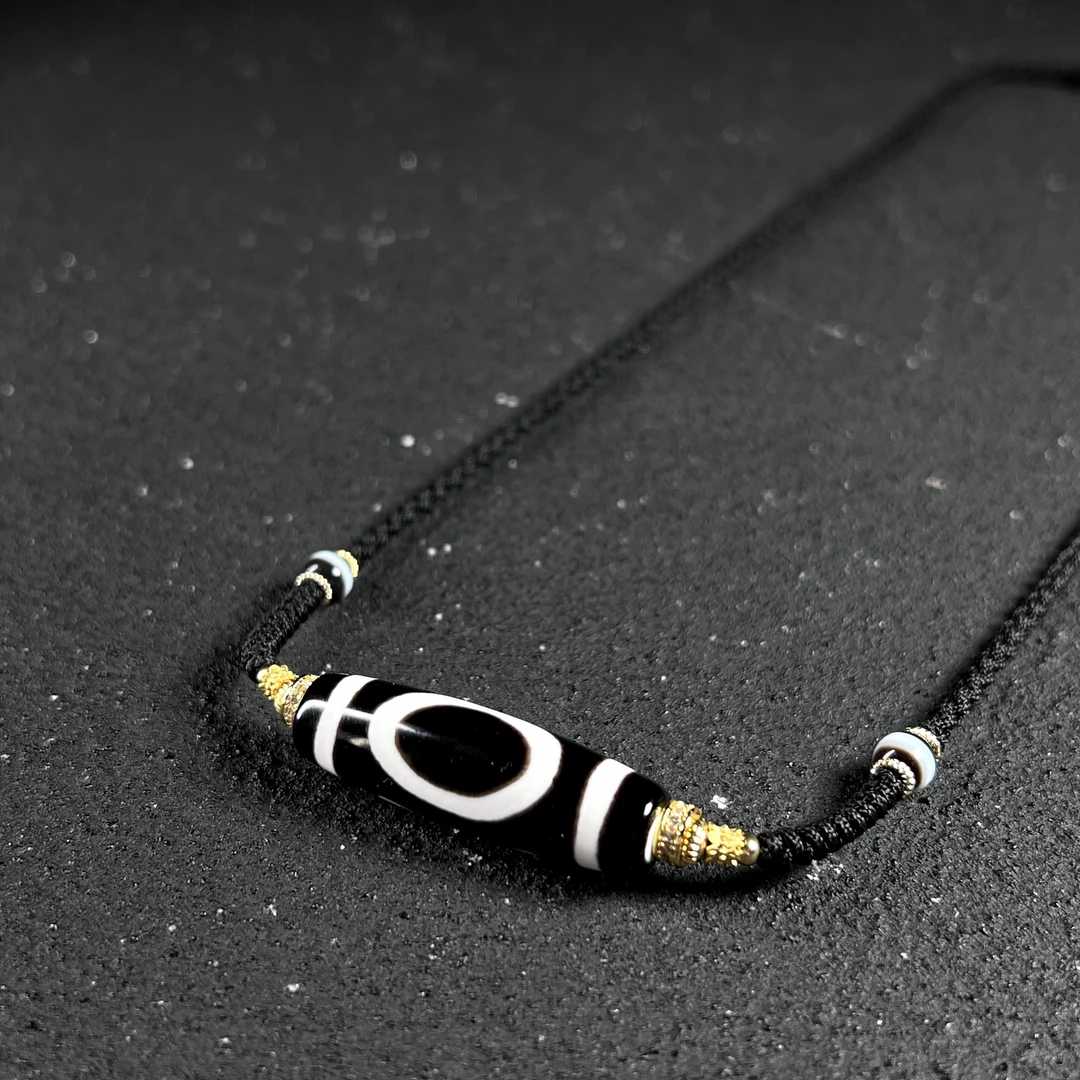 台珠 行运   天地天珠 40尺 天珠项链 玛瑙项链