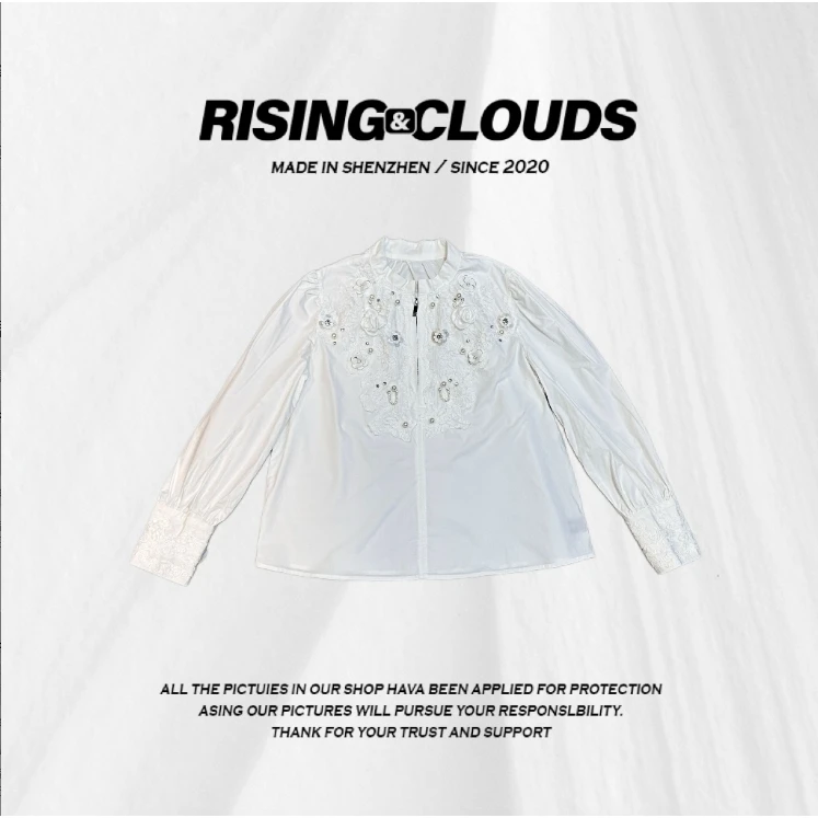 RISING&CLOUDS【苏梅岛】深圳南油冬季“显瘦百搭绣花衬衣”120021