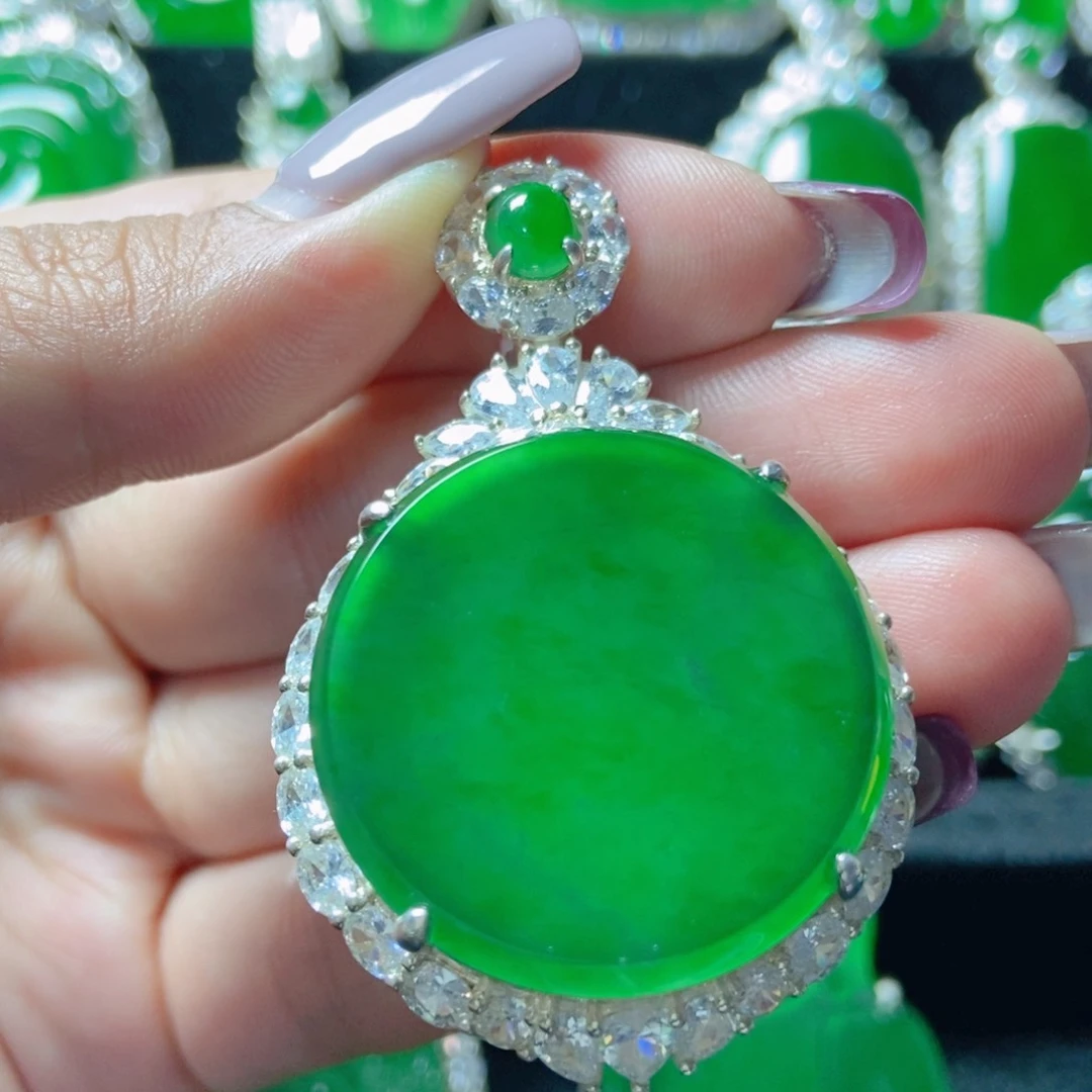 翡翠银S925镶嵌颈饰