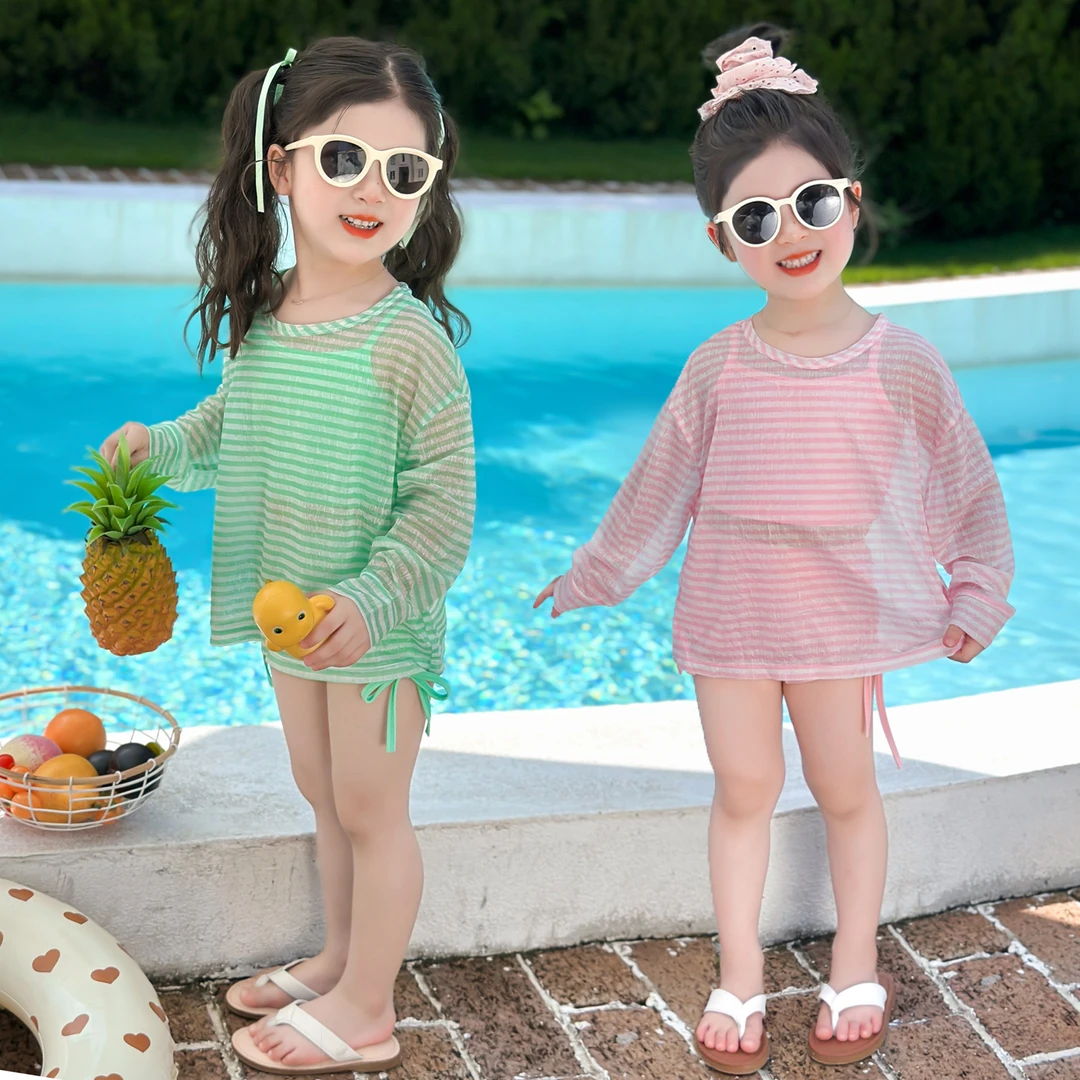 泳衣儿童女款分体2025夏季新款女宝宝吊带裙裤罩衫三件套洋气透气
