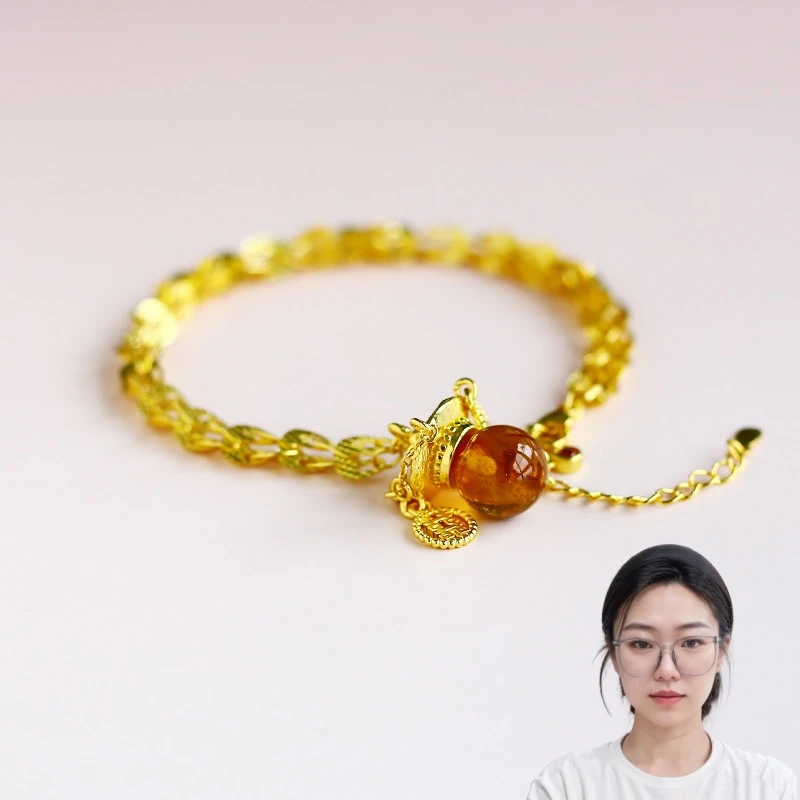 【梁总专属】时尚精美高端蓝珀凤尾合金手链【CM12466】