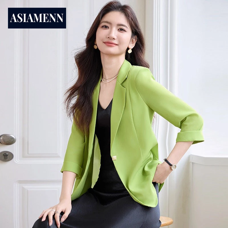 高级感修身小西装修身型七分袖通勤小西服长袖常规款西装外套夏季