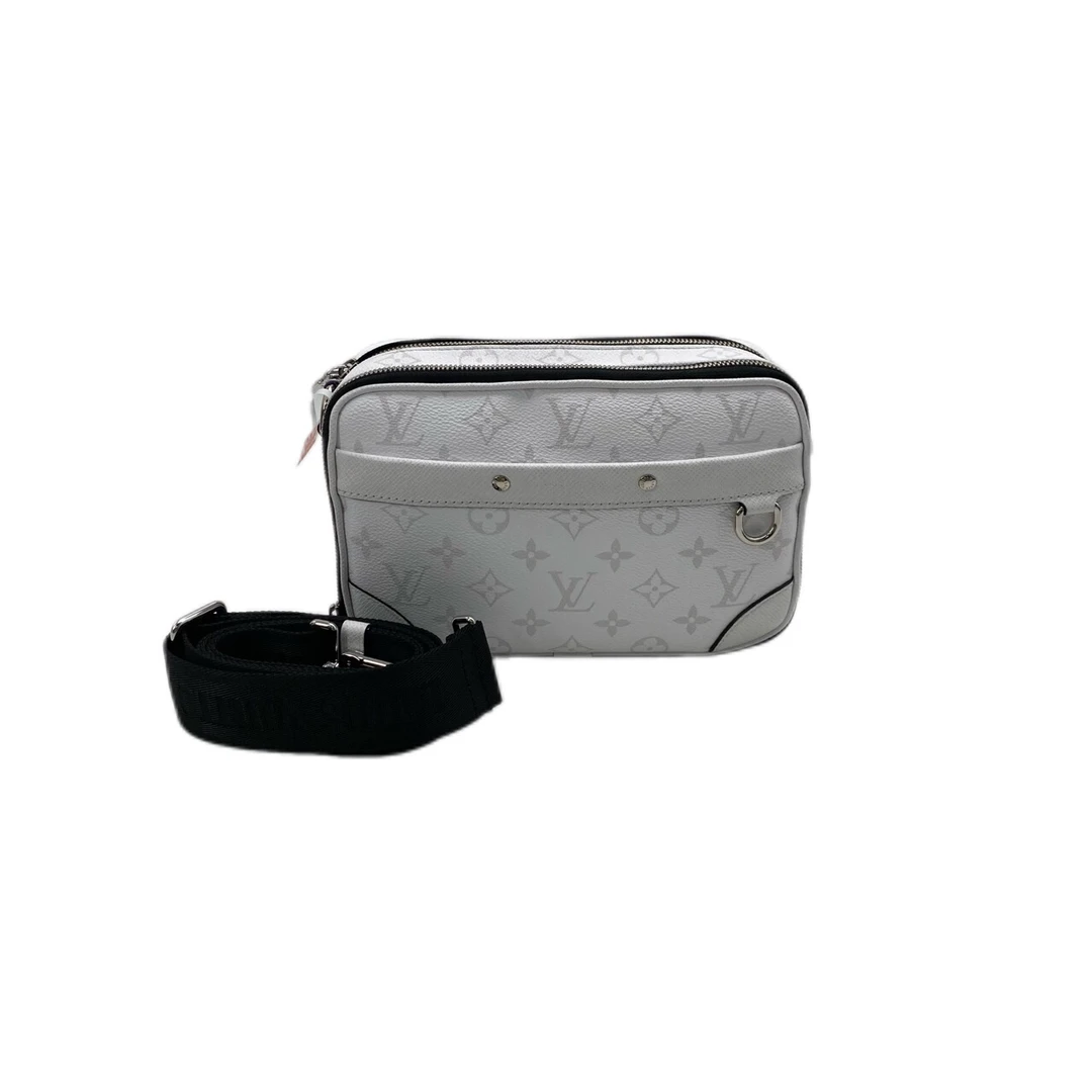 99新 LouisVuitton/路易威登 白色老花alpha斜挎包 尺寸24/16