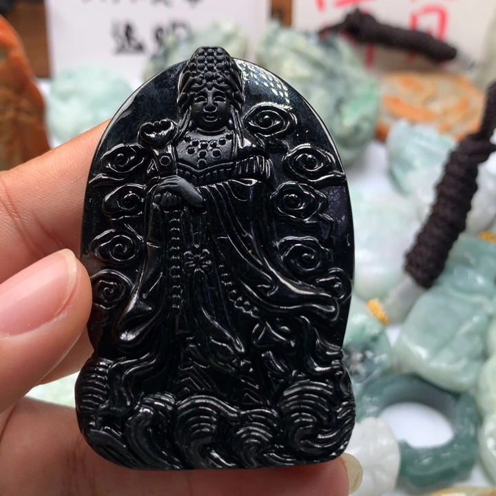 翡翠未镶嵌颈饰保真天然A货翡翠