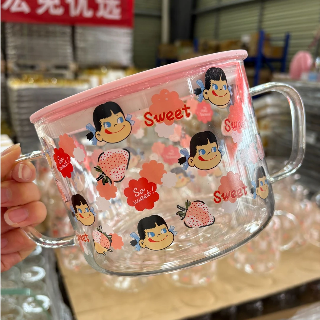 【工厂福利】1.6L小女孩高硼硅玻璃泡面锅带盖