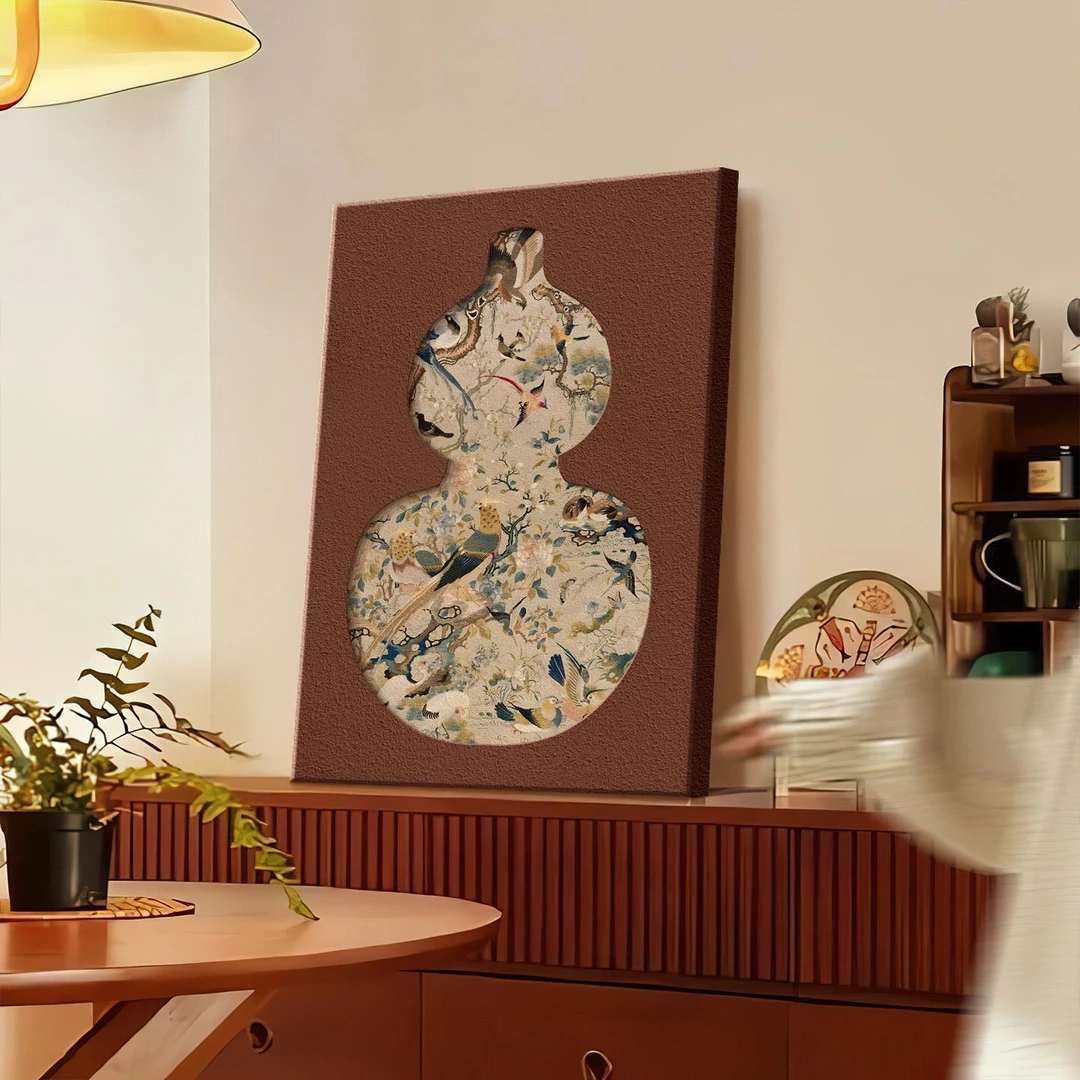 中古风福禄葫芦小众艺术桌面摆画斗柜客厅沙发背景墙挂画餐厅壁画