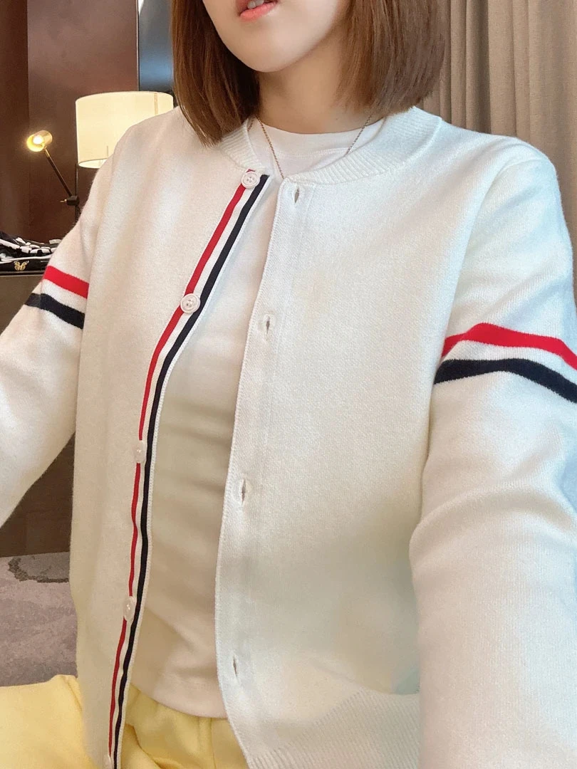 春秋内搭女秋冬可外穿高级百搭针织开衫外套洋气时尚撞色针织上衣