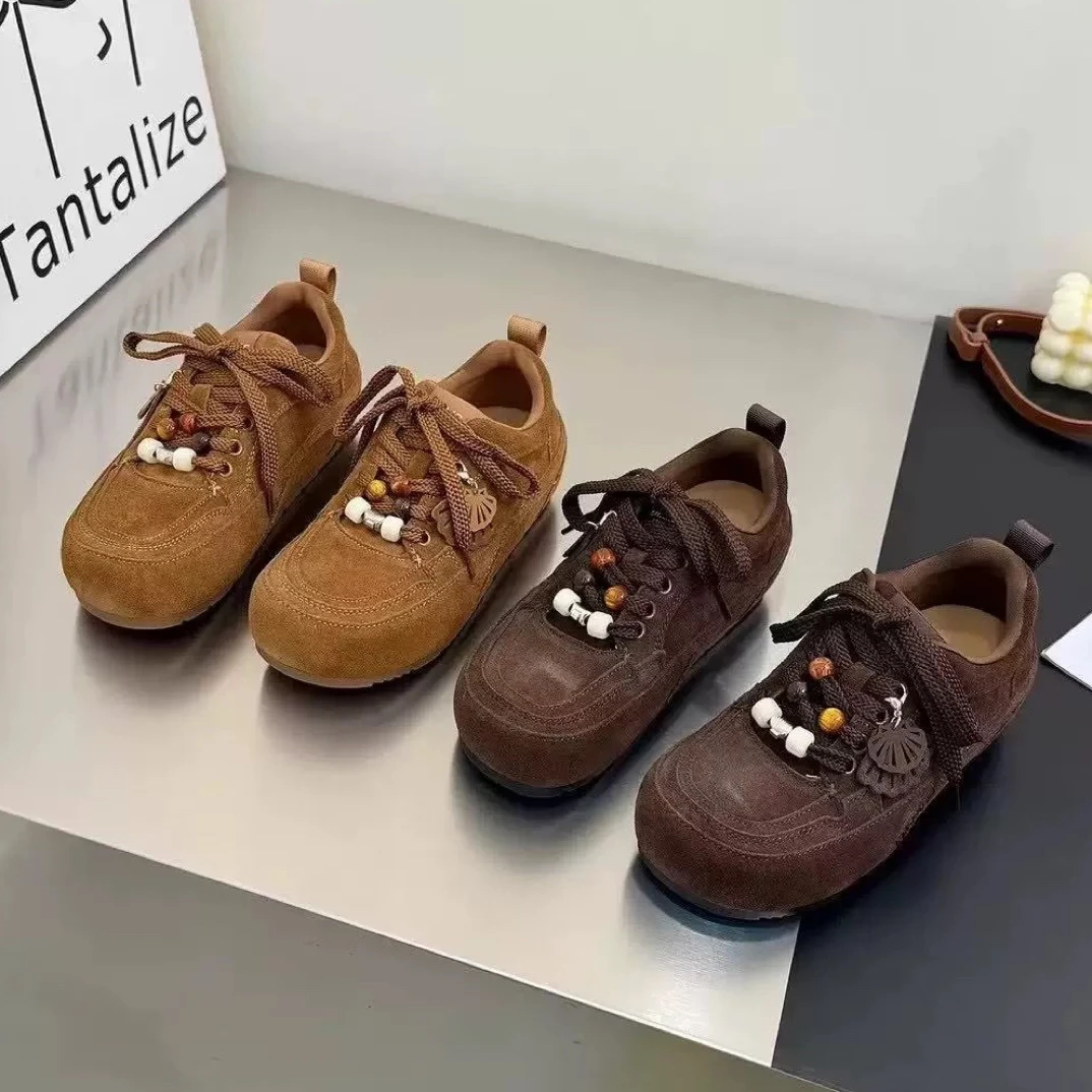 G高货潮复古串珠圆头百搭板鞋607-230