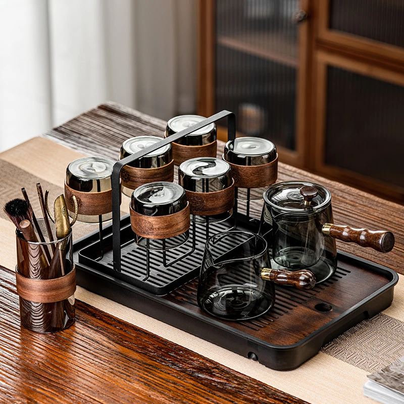 玻璃茶具套装轻奢家庭用客厅泡茶壶高档办公室喝功夫茶台盘一整套