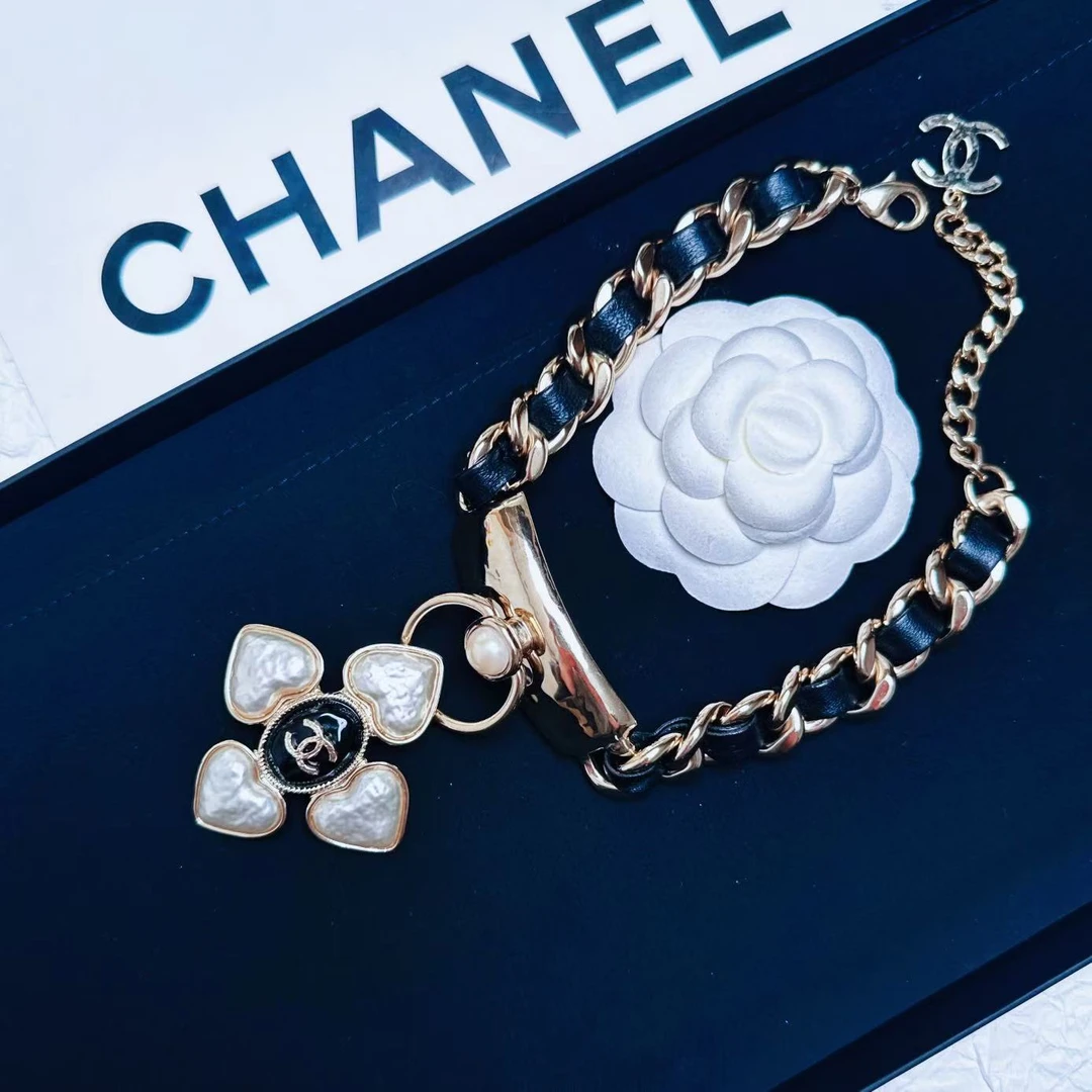 95新 Chanel/香奈儿 柚礼中古/香奈儿水波纹桃心珍珠项链CG501151