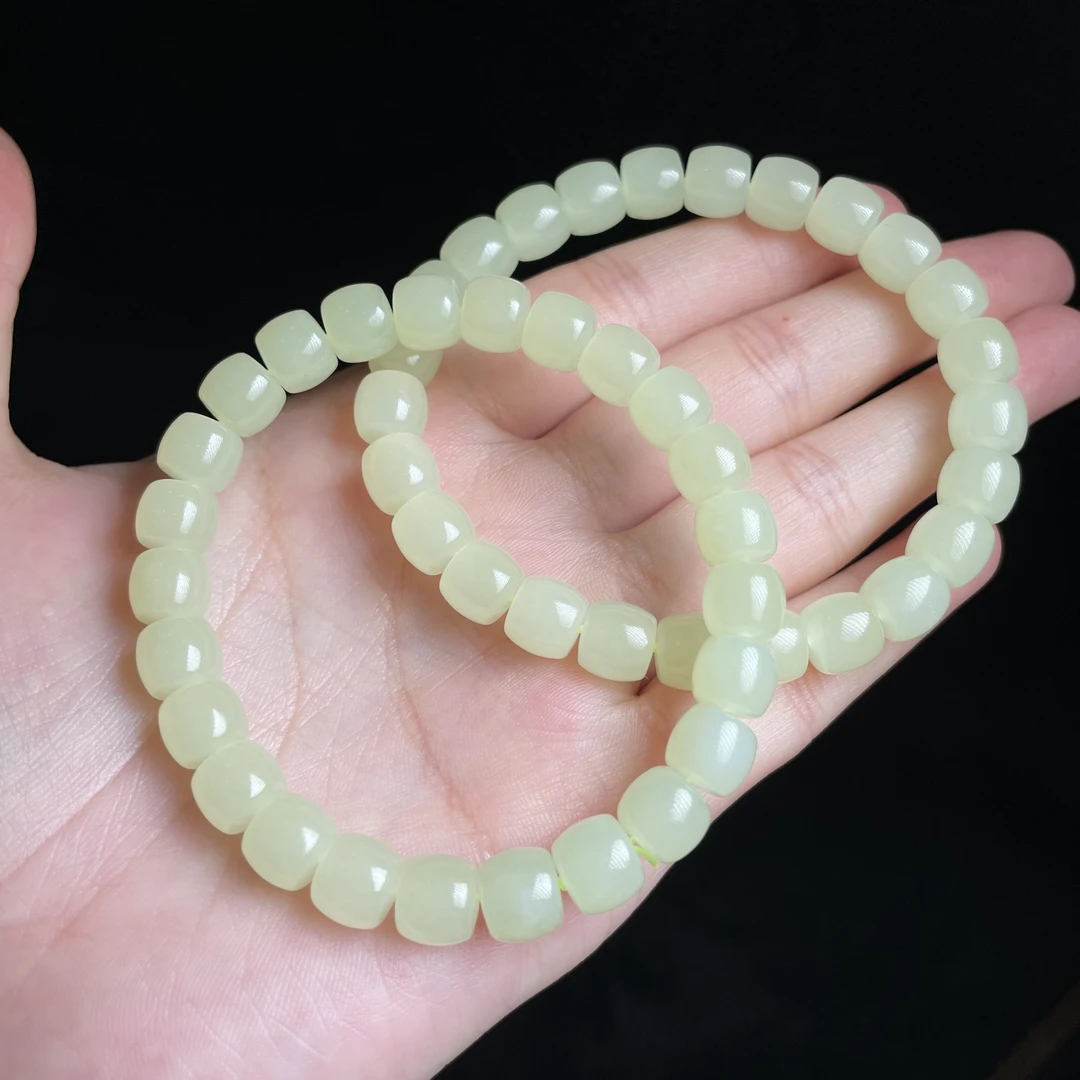 【玉氏珠宝】和田玉直切手串-约8mm 多样性发一 CAN1420374