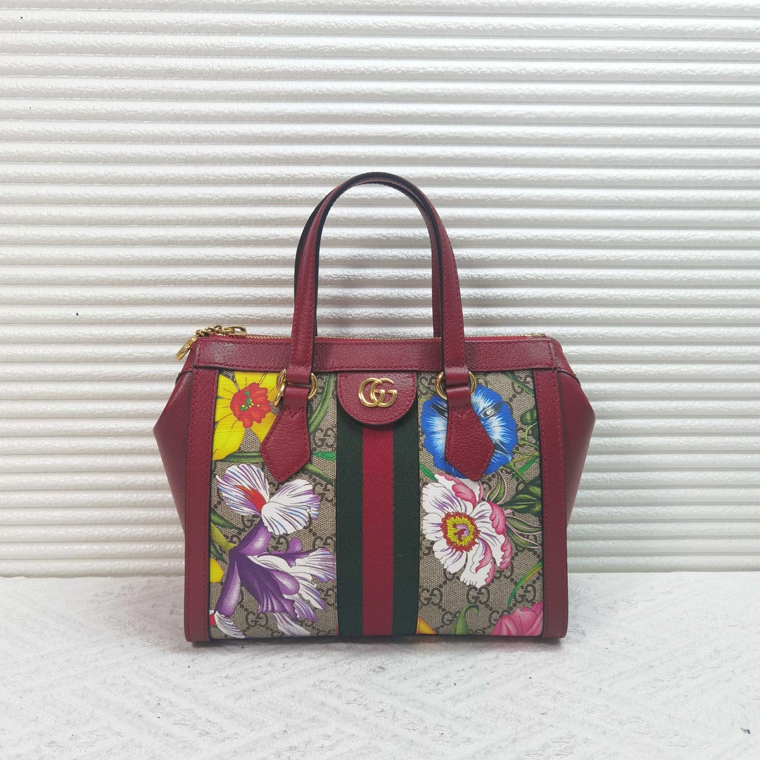 95新 GUCCI/古驰 古驰 Ophidia Flora 花卉波士顿包托特包手提包