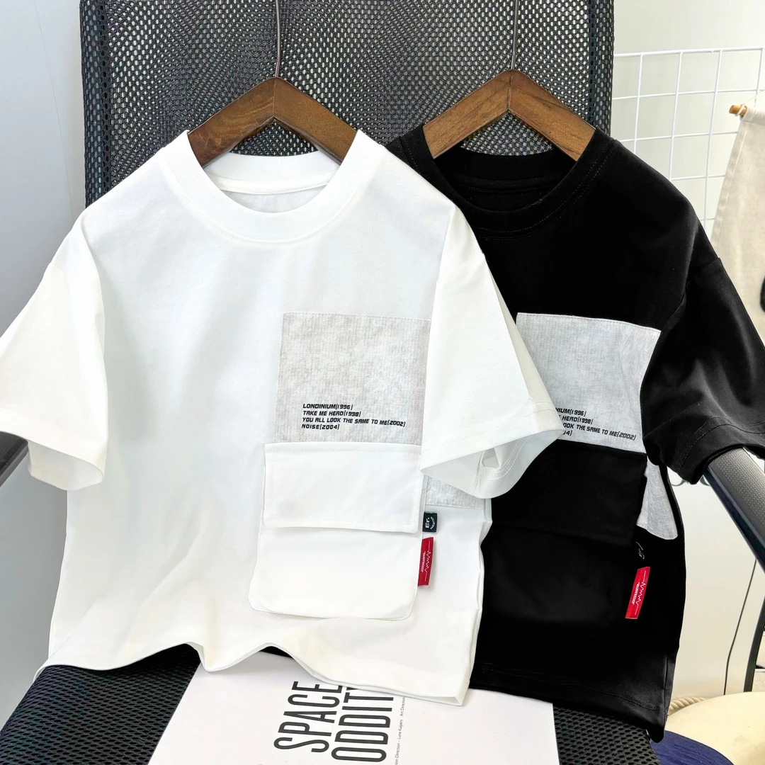 男童中大童2025新款百搭时尚宽松夏季洋气短袖T恤