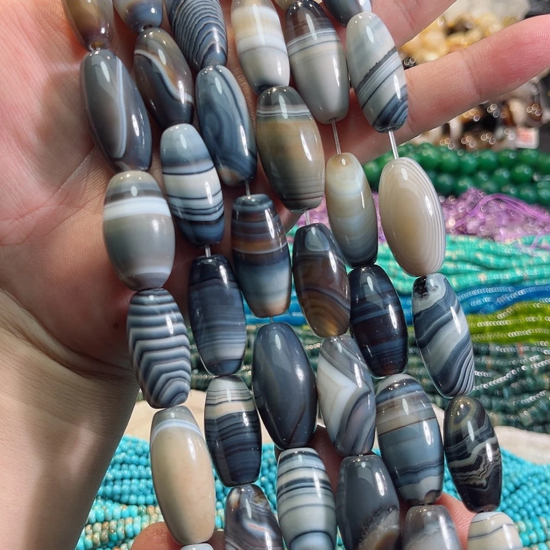 玛瑙/玉髓合金珠宝半成品波斯湾玛瑙天竺一条14x26mm