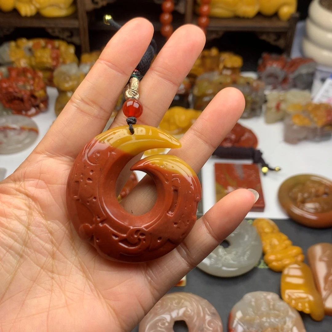 石英质玉（黄龙玉）挂件未镶嵌