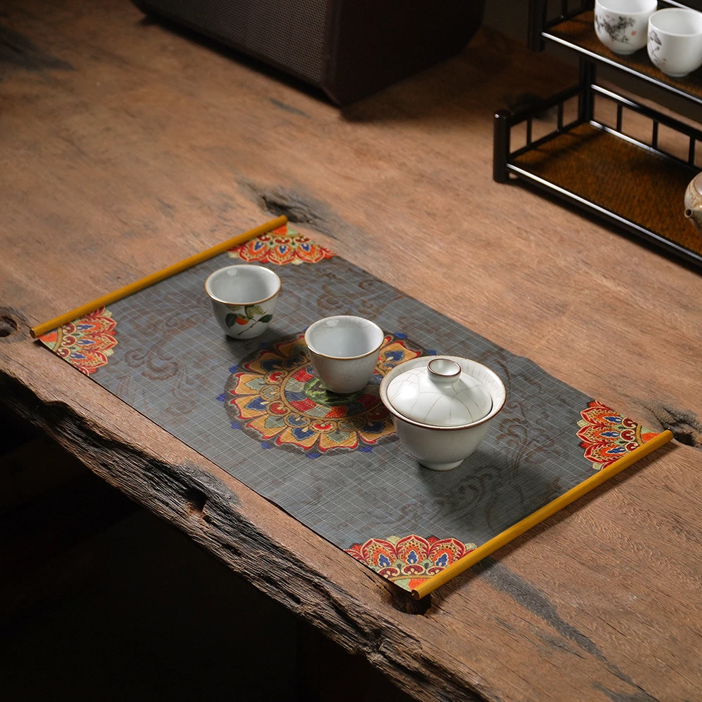 （百福）精品竹丝茶席/茶佰荟/原创手工竹编/茶道配件/茶席周边零配