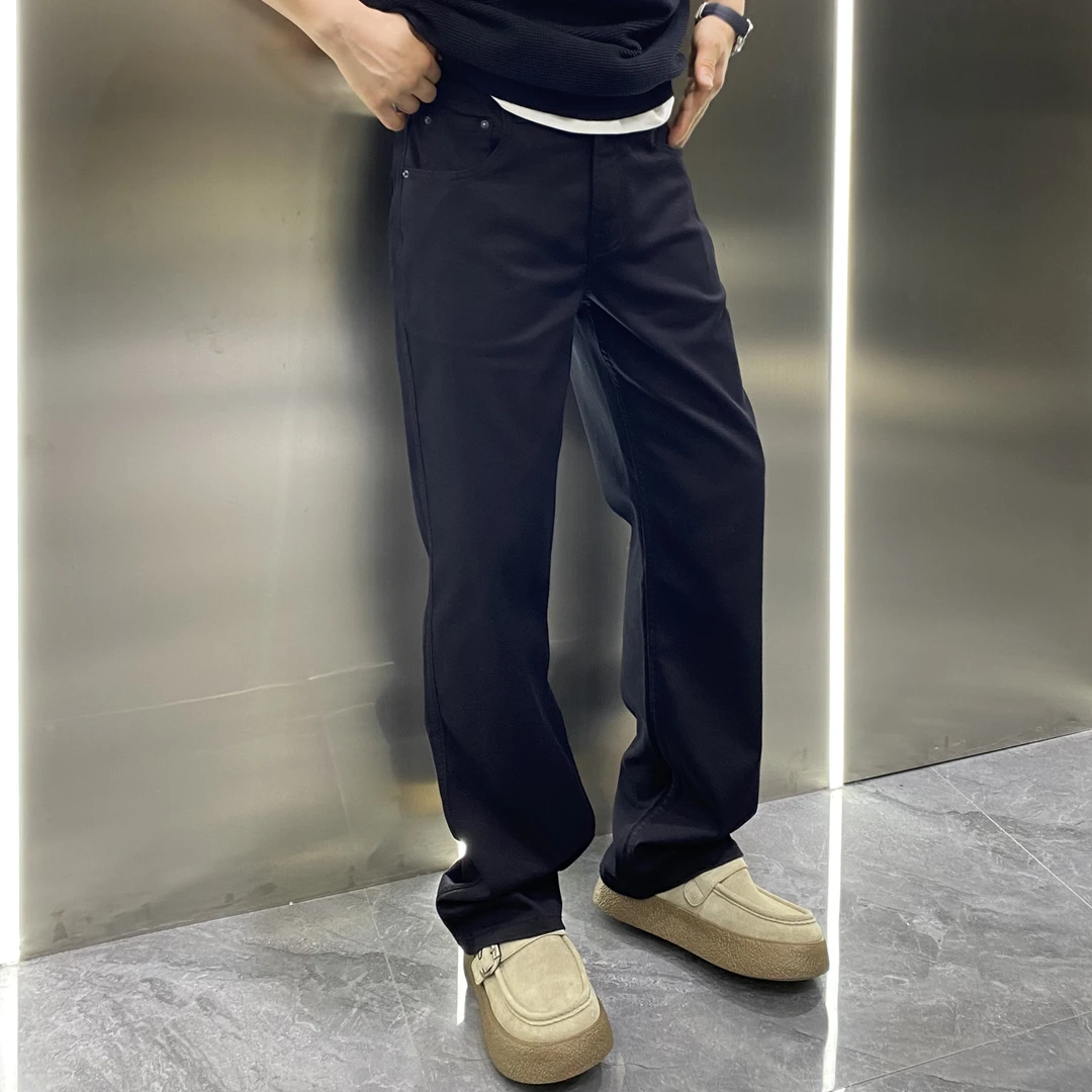 美式高街薄款纯黑色中直筒弹力牛仔裤百搭痞帅微宽松显瘦软牛仔裤