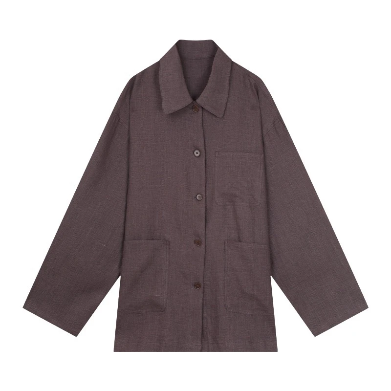 推荐单品 新中式亚麻外套女2025新款百搭宽松上衣女