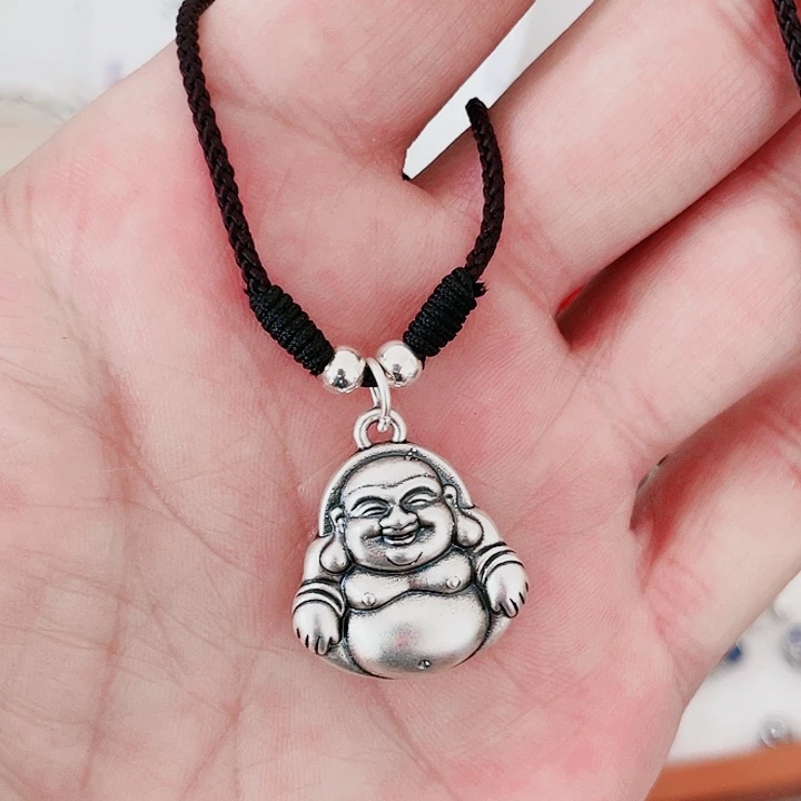 珐琅吊坠足银小佛公