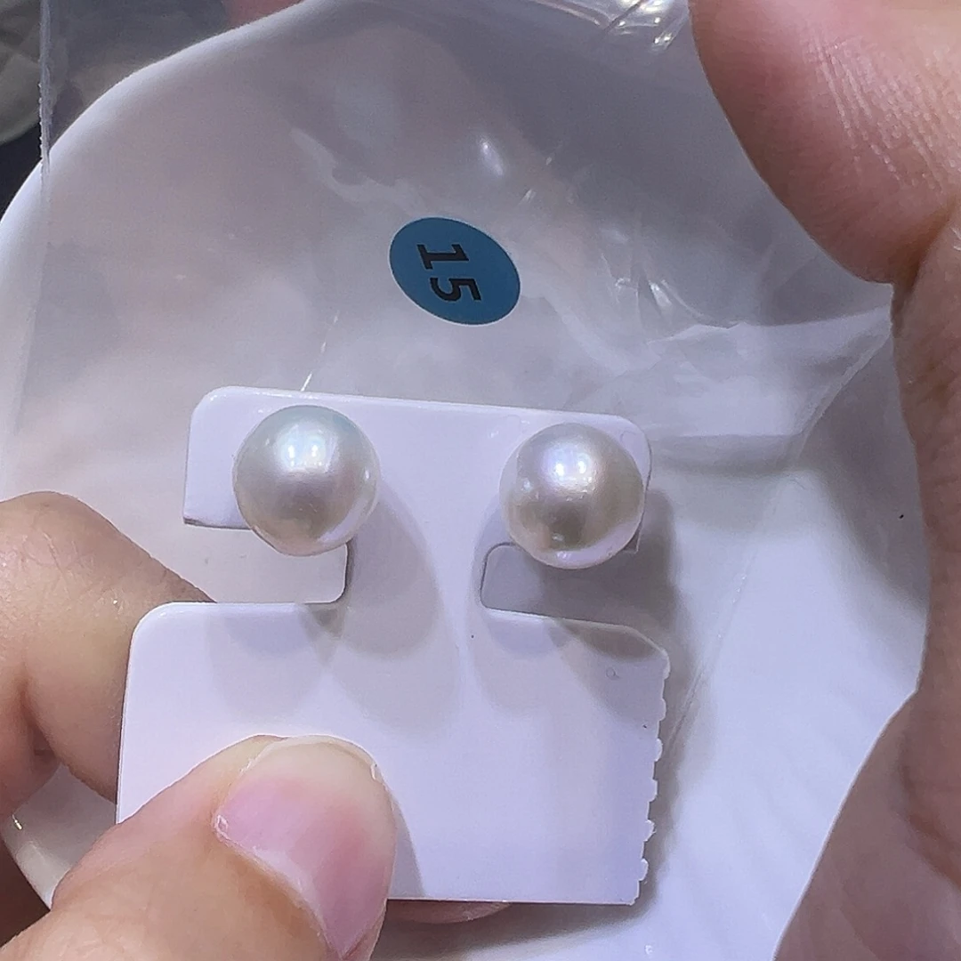 银S925镶嵌淡水珍珠耳饰