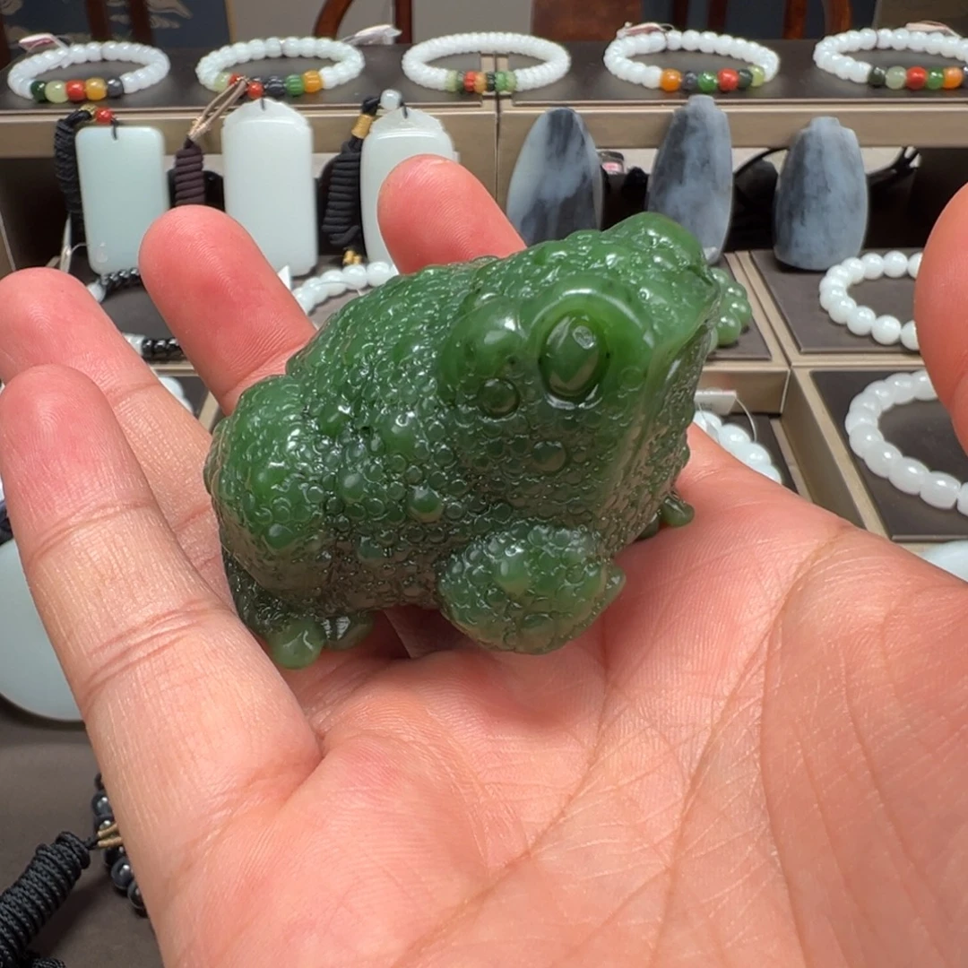 未镶嵌手链和田玉碧玉 呱呱来财