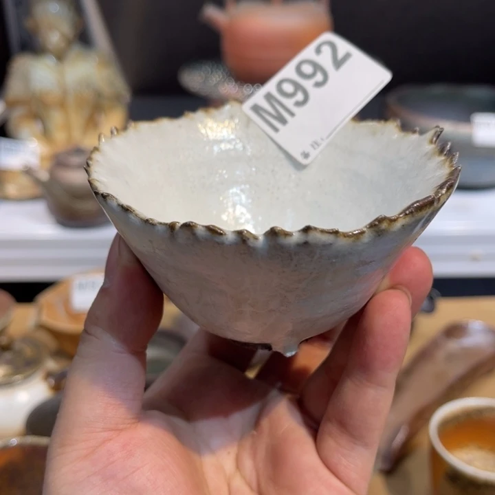 手工制作柴烧茶杯志野992