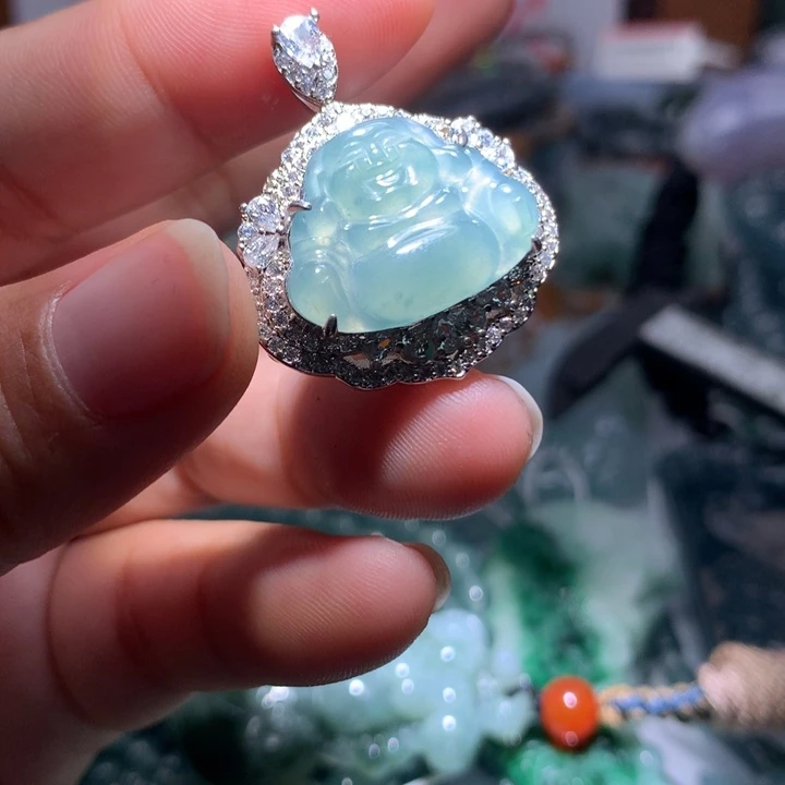 翡翠颈饰未镶嵌保真天然A货翡翠