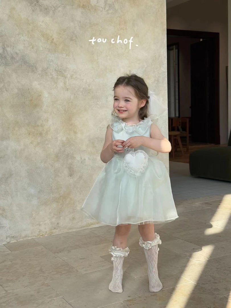 女童浅蓝网纱连衣裙（TF-5005-夏A）