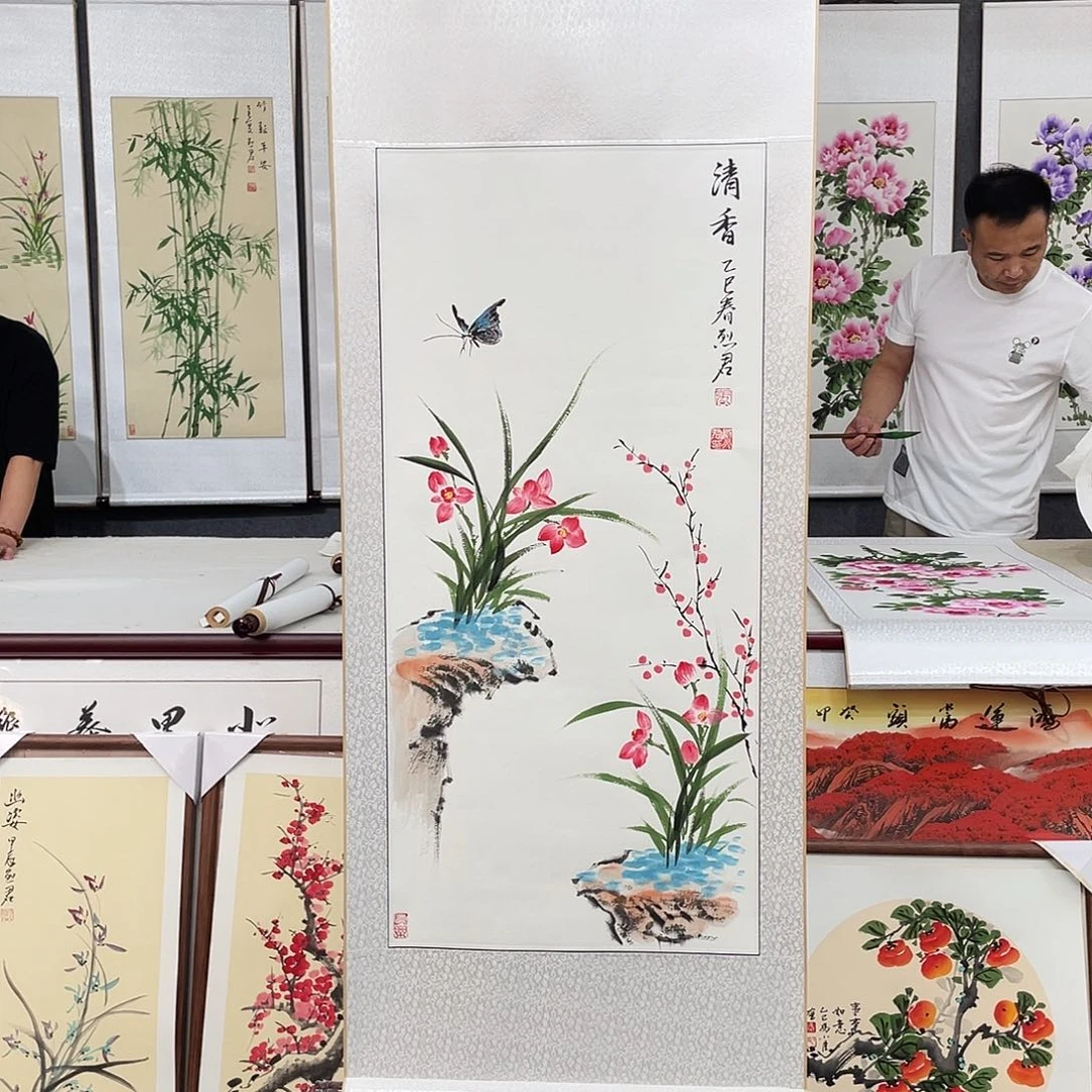国画手绘手写作品
