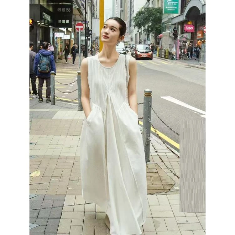 【辣椒】轻奢风连衣裙打褶设计感显瘦气质长裙子L251217