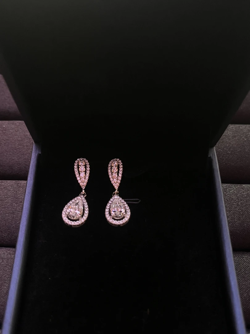 缅甸云上珠宝水滴耳饰C016