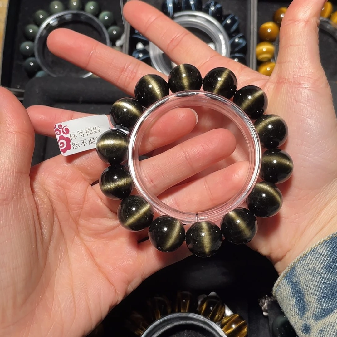 娜***娜黑曜岩未镶嵌手链