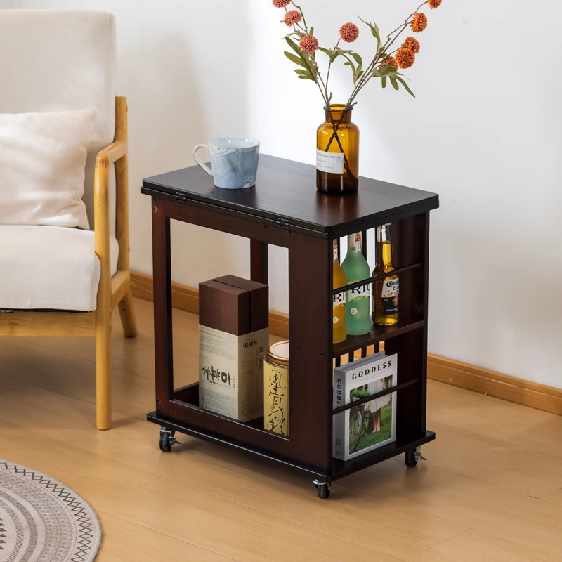 多功能旋转边几家用桌带轮简易可移动落地客厅沙发边置物桌茶边几