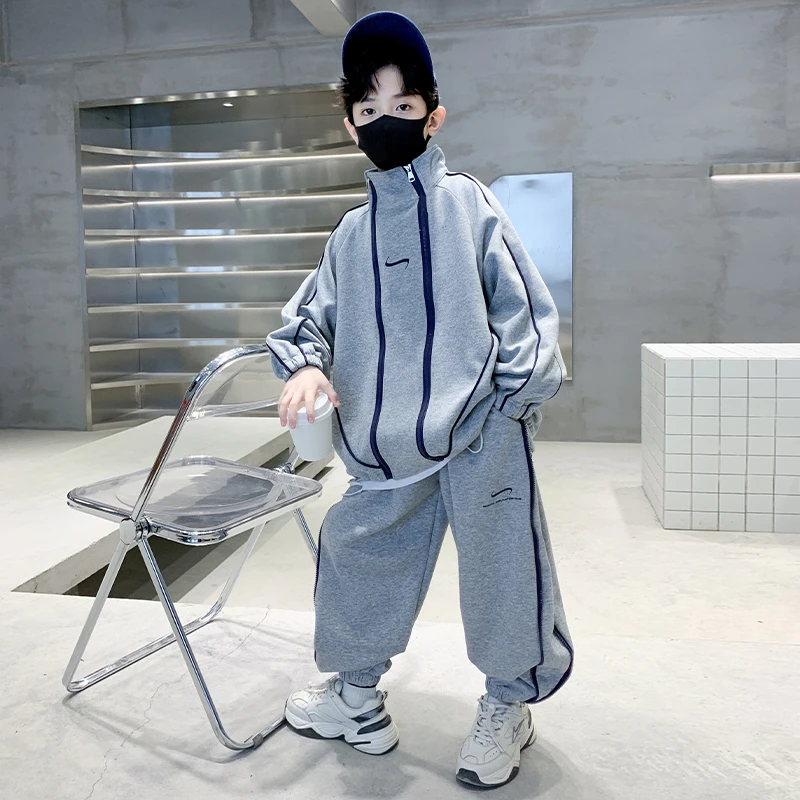 男童春装套装2025新款洋气中大童春秋款酷帅儿童卫衣运动服时髦潮