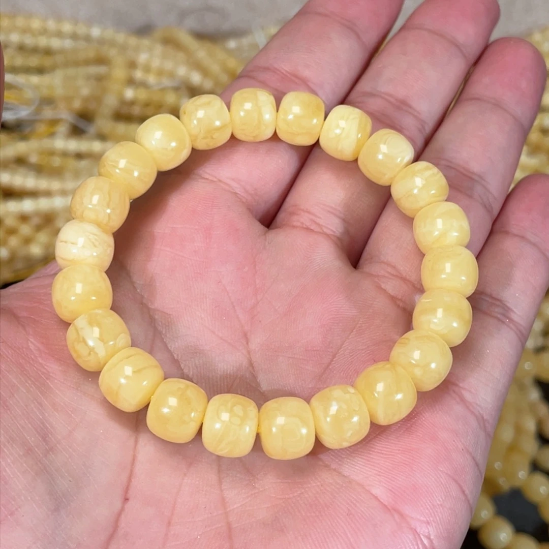 蜜蜡裸石未镶嵌正*蜜蜡手串9.6mm