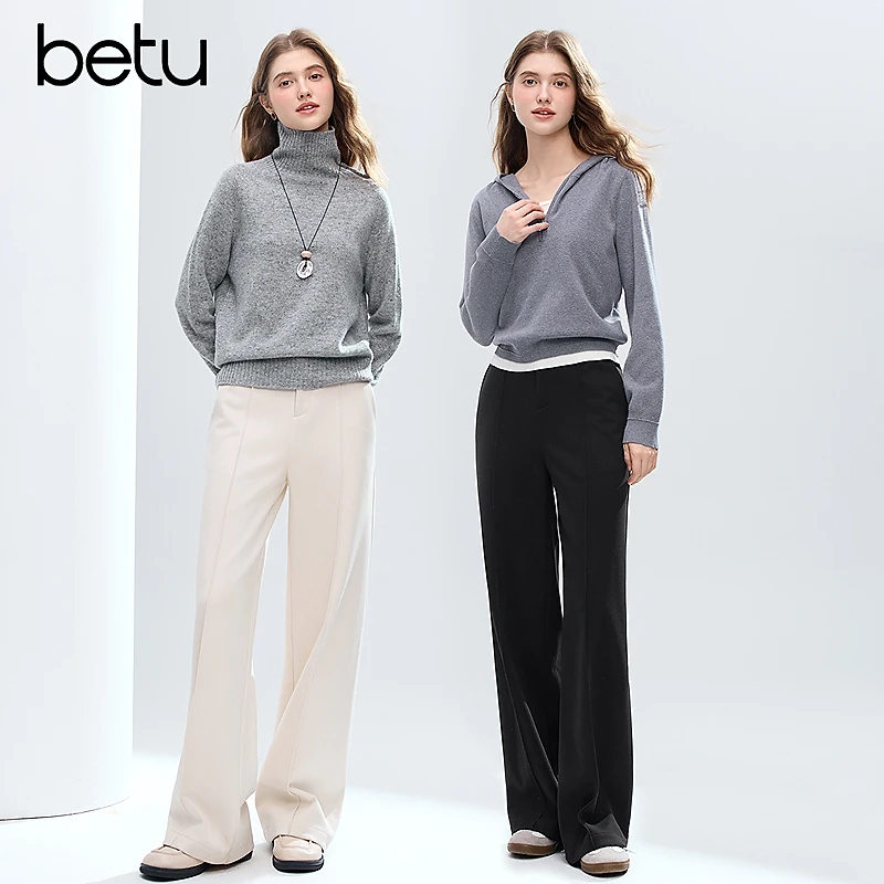 【臻臻专属】Betu/百图百搭高腰舒适直筒宽松休闲裤2511T68