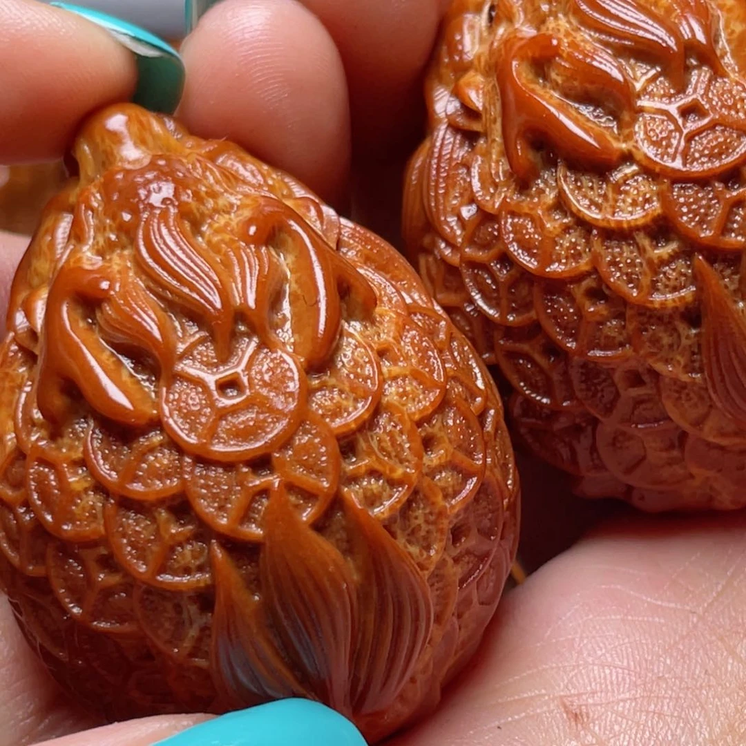 吊坠橄榄核金币龙龟手球3.5