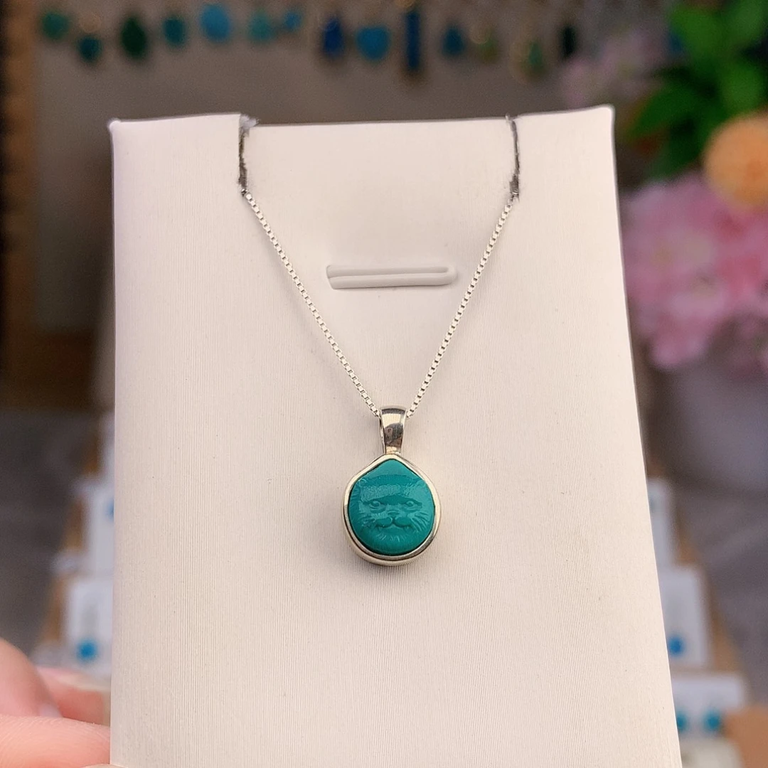 绿松石银S925镶嵌戒指