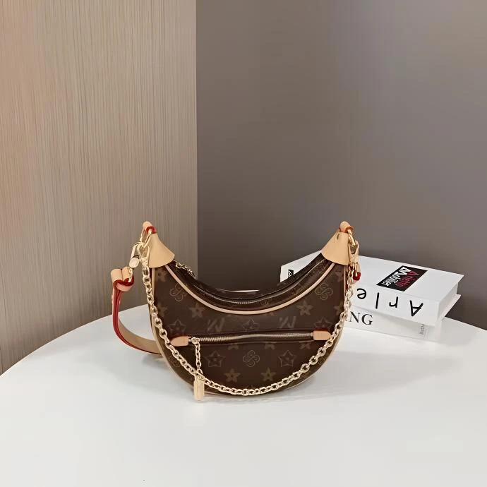 JV/优草坊时尚月牙包轻奢秋冬休闲小众百搭腋下单肩肩包牛皮包包