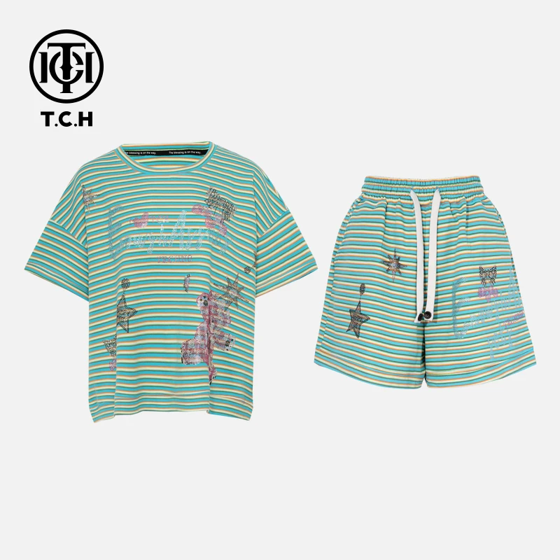 TCH私服烫钻工艺新时尚淑女百搭新潮流套装女T75B07E5069轻奢tch