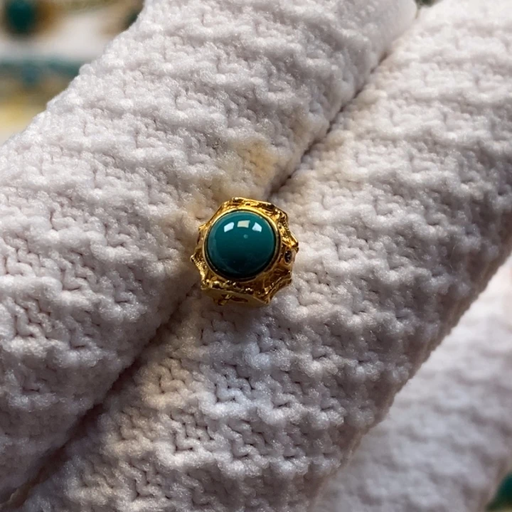 绿松石珠宝奇石18K金镶嵌AA514