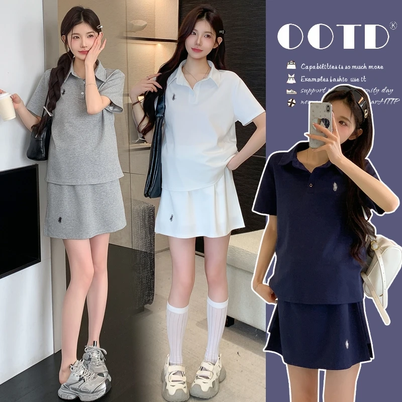 【嗒嗒】小个子2025新款夏季孕妇套装时尚休闲减龄两件套大码女