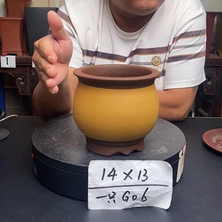 紫砂花盆货号一只G06