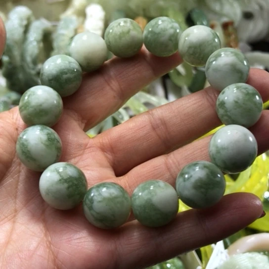 岫玉未镶嵌手链老油翠