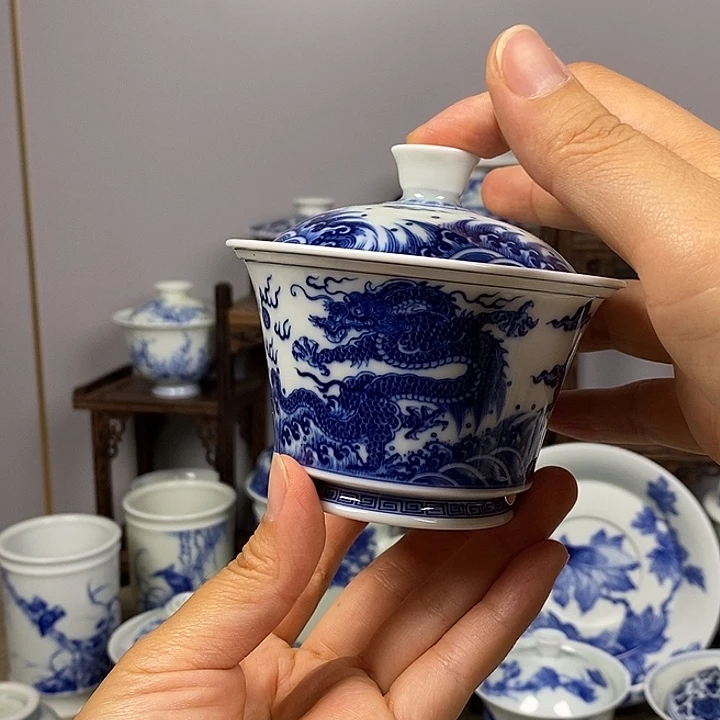 杯子手工手绘盖碗