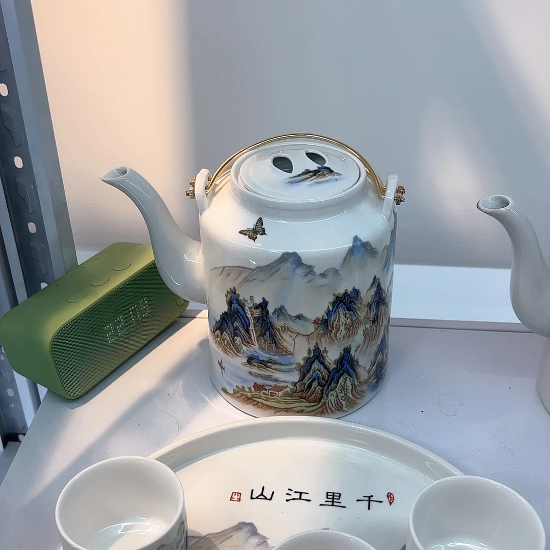 壶千里江山图四斤➕提梁